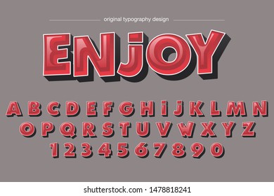 Red Cartoon Comics Artistic Font Typography Alphabet