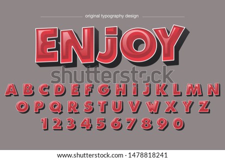 Red Cartoon Comics Artistic Font Typography Alphabet