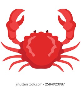 Red Cartoon Crab vector Illustration