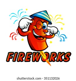 Red Cartoon Fireworks 