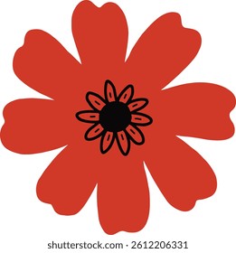 red cartoon flower clip art