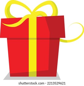 roter Cartoon-Geschenkbox mit süßer Schleife