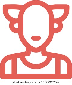 Red cartoon human character icon in trendy flat style isolated on white background