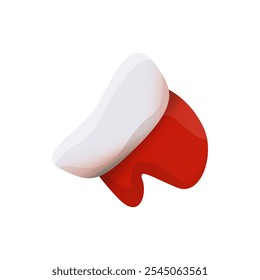 Red cartoon mitten. Santa Claus mitten. Can be used for Christmas cards, poster, stickers and etc. Clipart. Isolated element of New Year's decor. Vector illustration.