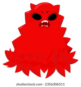 Red cartoon monster vector. Simple cartoon mythological animal. Vector illustration.