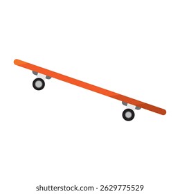 Red cartoon skateboard with wheels. Vector illustration