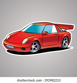 Red cartoon sportcar