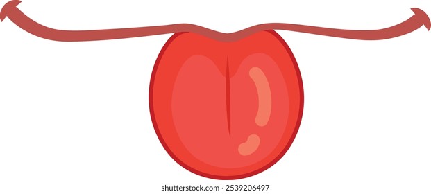 Red cartoon tongue eagerly licking lips in anticipation of a delicious meal, showcasing hunger and excitement. Perfect for social media and marketing campaigns, adding fun to any content