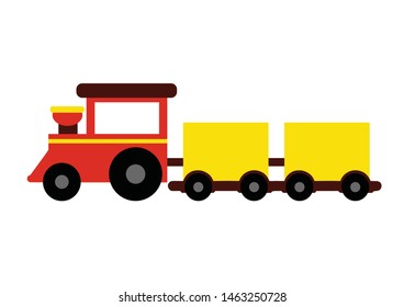 red cartoon train on a white background