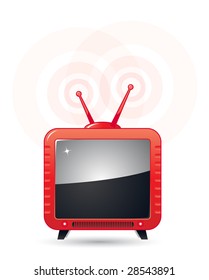 icono de la tv de caricatura roja