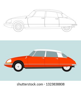 red car,vector illustration