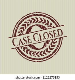 Red Case Closed distressed grunge stamp