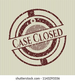Red Case Closed rubber seal with grunge texture
