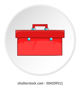 Red case plumber icon. Cartoon illustration of red case plumber vector icon for web