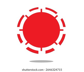 
a red casino chip on a white background,