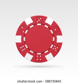 Red casino chips. Vector illustration