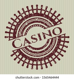 Red Casino distress with rubber seal texture