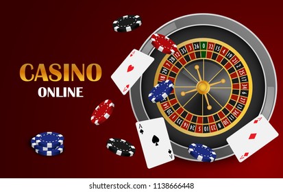 Red casino online concept background. Realistic illustration of red casino online vector concept background for web design