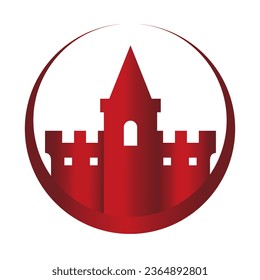 red castle icon illustration vector