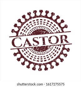 Red Castor rubber grunge seal
