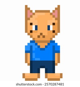 red cat character for the game. pixel art