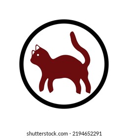 Logo del círculo del gato rojo 