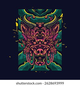 gato vermelho com quadro de fundo verde ilustração