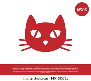 Red Cat icon isolated on white background. Vector Illustration