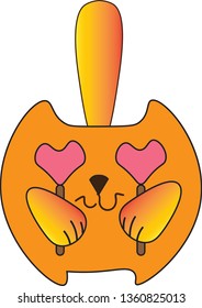 red cat in love