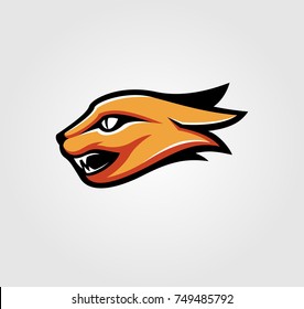 Red cat mascot logo vector