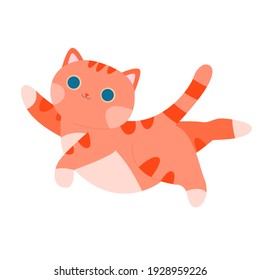 red cat. orange kitten. stock vector illustration with a pet.