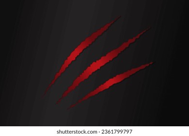 Red cat scratch on black background. Stock vector illustration.