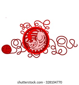Red cat vector illustration