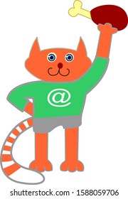 Red cat wins the meat