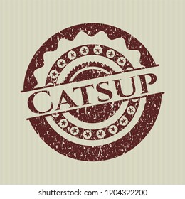 Red Catsup distressed grunge seal