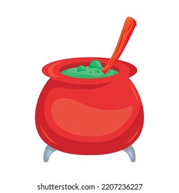 red cauldron icon on white background