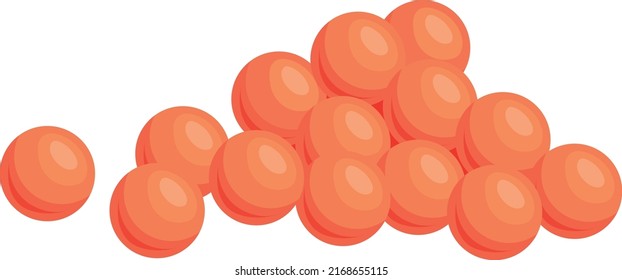 Red caviar icon. Cartoon fish egg. Tasty food isolated on white background