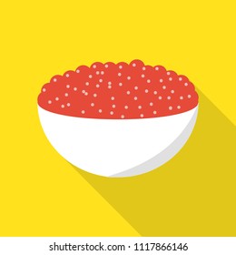 Red caviar icon. Flat illustration of red caviar vector icon for web design