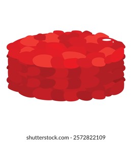 Red caviar making a circular shape, illustrating luxury food and gourmet ingredients