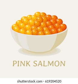 Red caviar of pink salmon