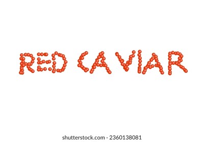 red caviar text isolated on white