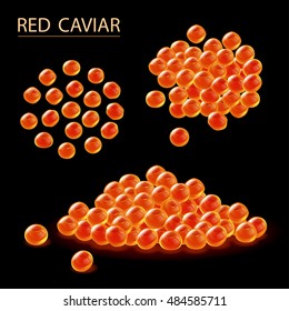 Red Caviar vector illustration. Russian food.