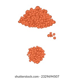 Red caviar vector sketch on isolated white background. Salmon caviar, delicacy, delicious food, hand drawn illustration. Design element 