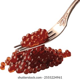 RED CAVIER ON A FORK