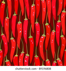 red cayenne chili pepper seamless