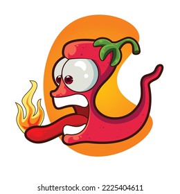 Red Cayenne Pepper Cartoon Character Illustration