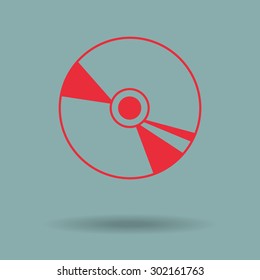 Red CD or DVD icons 