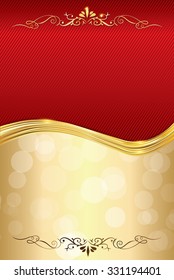 Red celebration background for any occasion: winter holidays, wedding invitations, post cards. Print colors used. Greeting card custom size. Copy space for your own text.