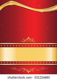 Red celebration background for any occasion: winter holidays, wedding invitations, post cards. Print colors used. Greeting card custom size. Copy space for your own text.