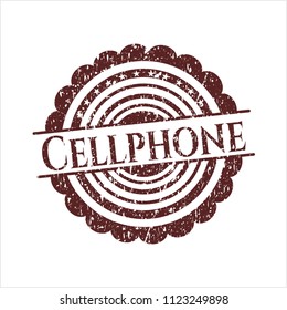 Red Cellphone distress grunge stamp